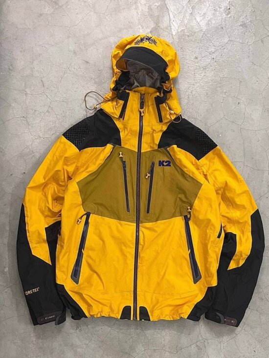 Other - K2 Colorblock Hooded Outdoor Jacket – Yellow Black Olive Waterproof Style Jacket